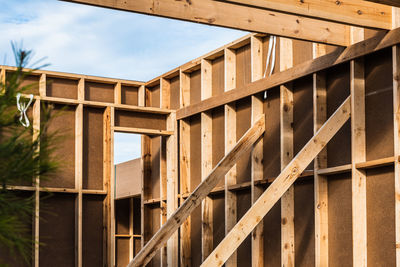 Low angle view of building under construction