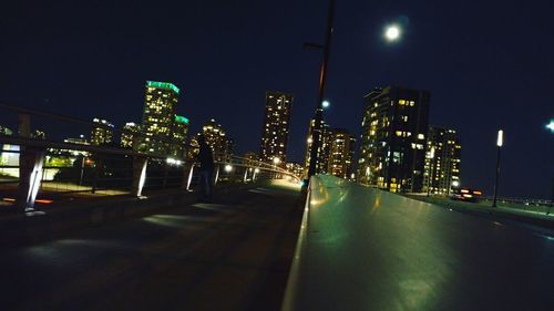 Illuminated street light at night