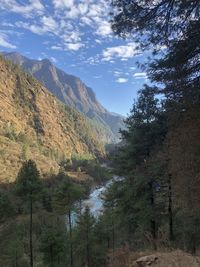 Scenic view of mountains against sky