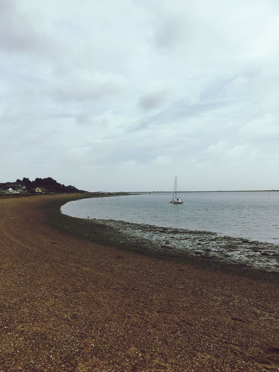 SAILBOATS ON BEACH AGAINST SKY