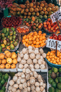 Full frame shot of fruits for sale at market