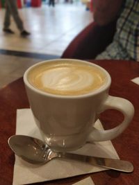 Coffee cup on table