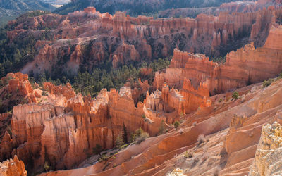 High angle view of rock formations