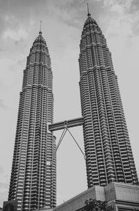 Low angle view of modern buildings against sky