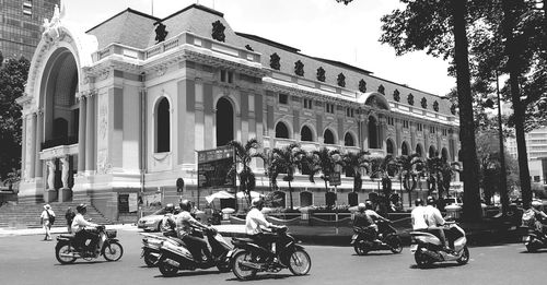 Cars parked in front of building