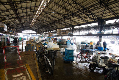 Interior of fish market