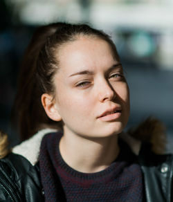 Close-up portrait of young woman