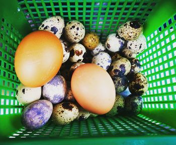 Close-up of eggs on table