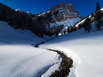 Snow covered mountain against sky