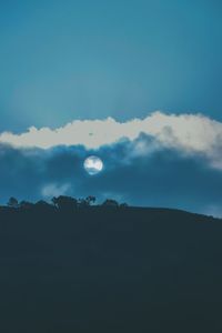 Low angle view of silhouette mountain against sky