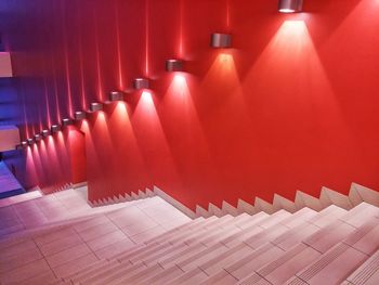 Staircase in illuminated room