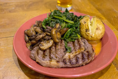 Close-up of food on table