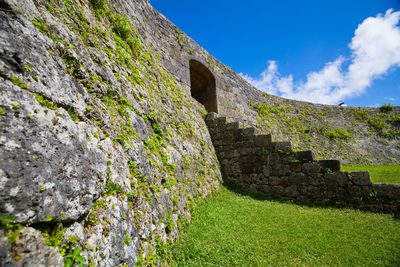 View of stone wall against sky