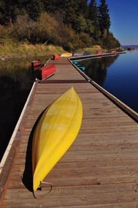 View of boats in lake
