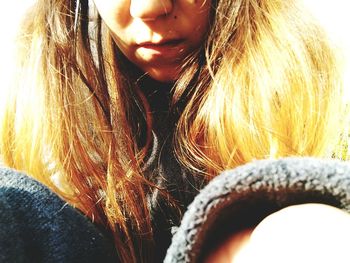 Close-up of beautiful woman