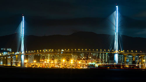 Illuminated city at night