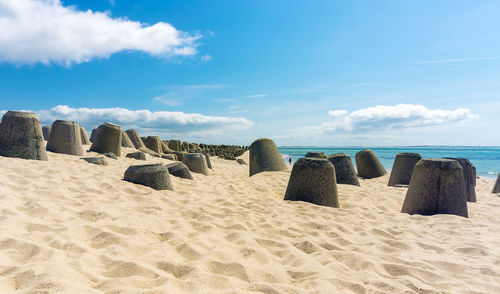 Scenic view of beach against sky