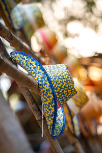 Hats for sale at market stall