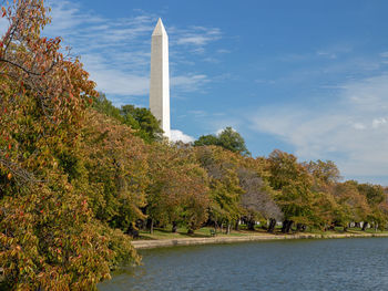 Washington monument in autumn