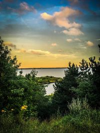 Scenic view of calm sea against sky