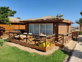 Exterior of house against clear sky