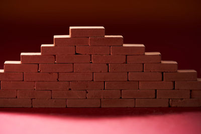 Close-up of stacked bricks