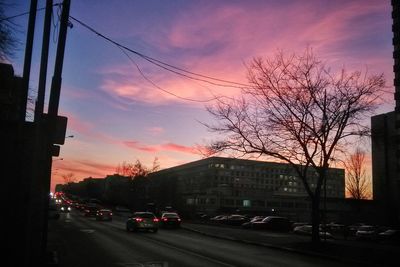 City street at sunset