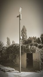 Street light against clear sky