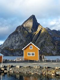 Little yellow hut from sakrisøy