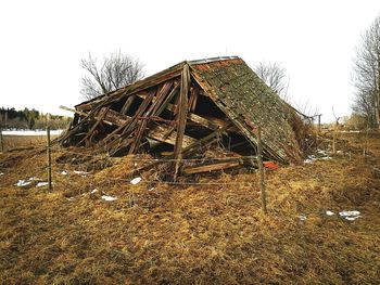 Low angle view of built structure against clear sky