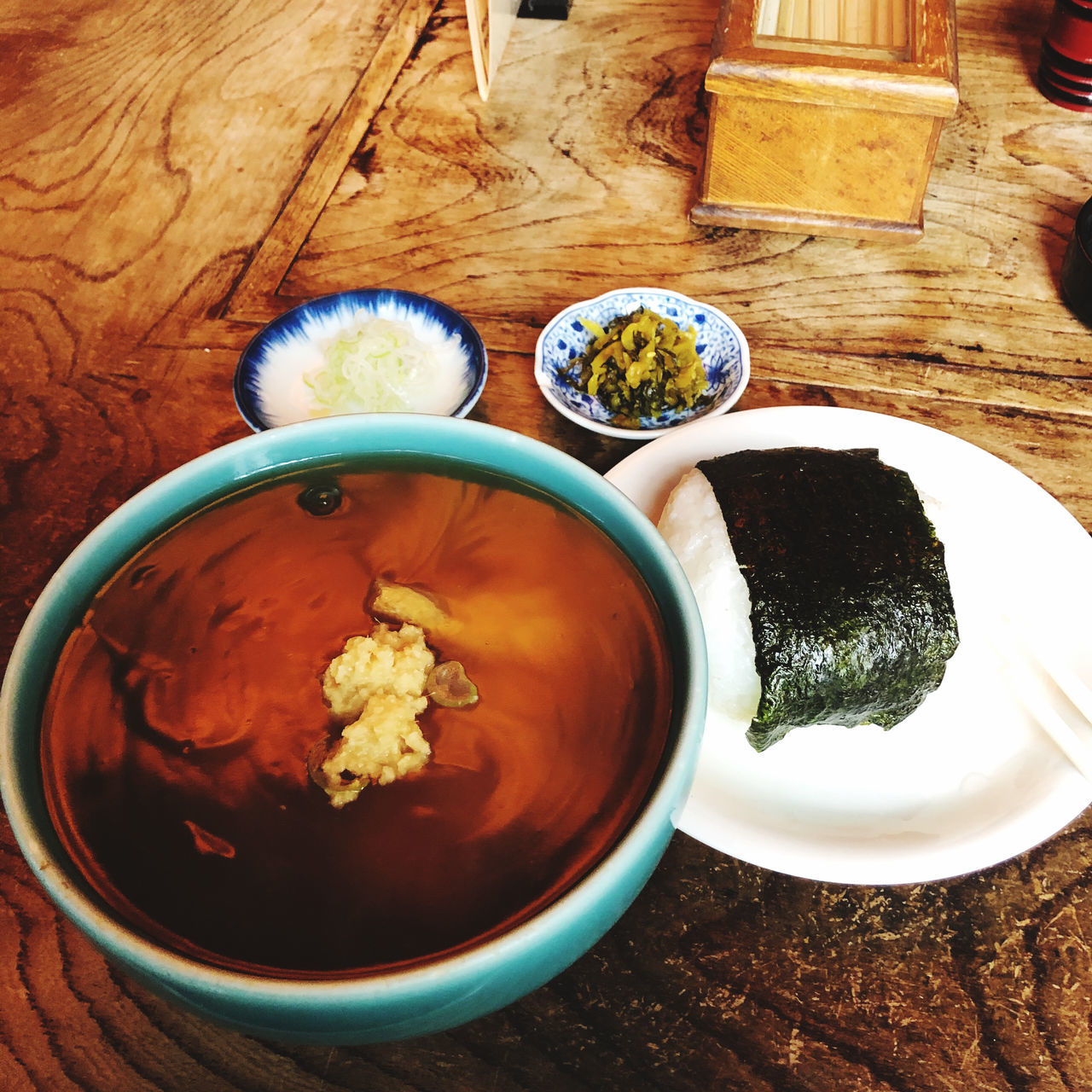 food and drink, food, table, bowl, wellbeing, high angle view, healthy eating, freshness, dish, indoors, wood, no people, produce, still life, directly above, asian food, plate, meal, kitchen utensil