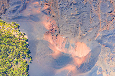 High angle view of land