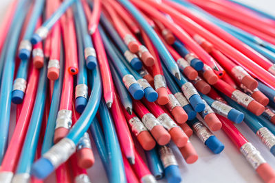Close-up of colorful colored pencils