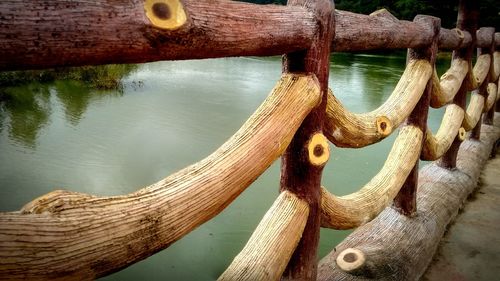 Close-up of fishing net in water