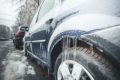 Car on road during winter
