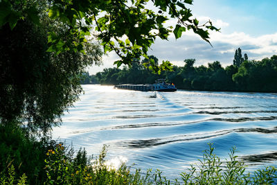 Boats in lake