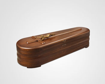 Close-up of leather over white background