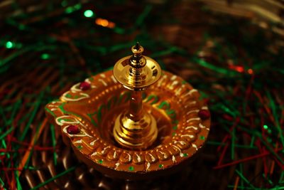 Oil lamps used in every homes as a light source during festivals in india