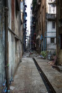 Narrow alley amidst buildings in city