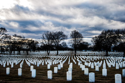 View of cemetery against sky