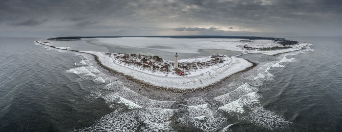 High angle view of people on beach