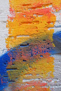 Full frame shot of weathered painted wall
