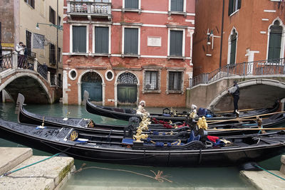 View of boats in canal