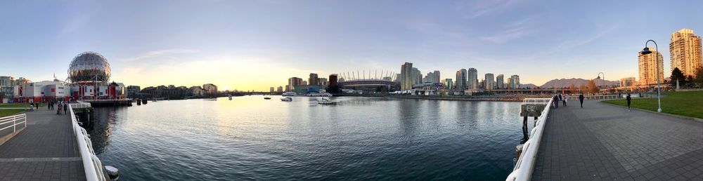 Panoramic view of city buildings against sky