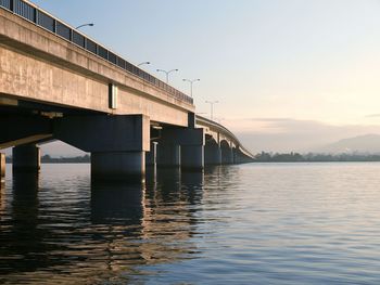 Bridge over river against sky