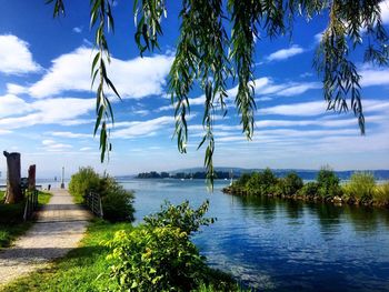 Scenic view of landscape against cloudy sky