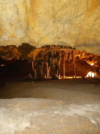 Rock formations at night