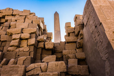 Low angle view of temple against sky