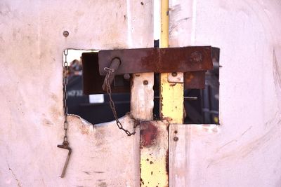 Close-up of old rusty wall