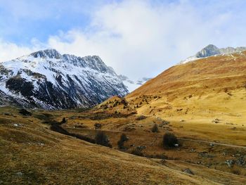 Scenic view of mountains against sky